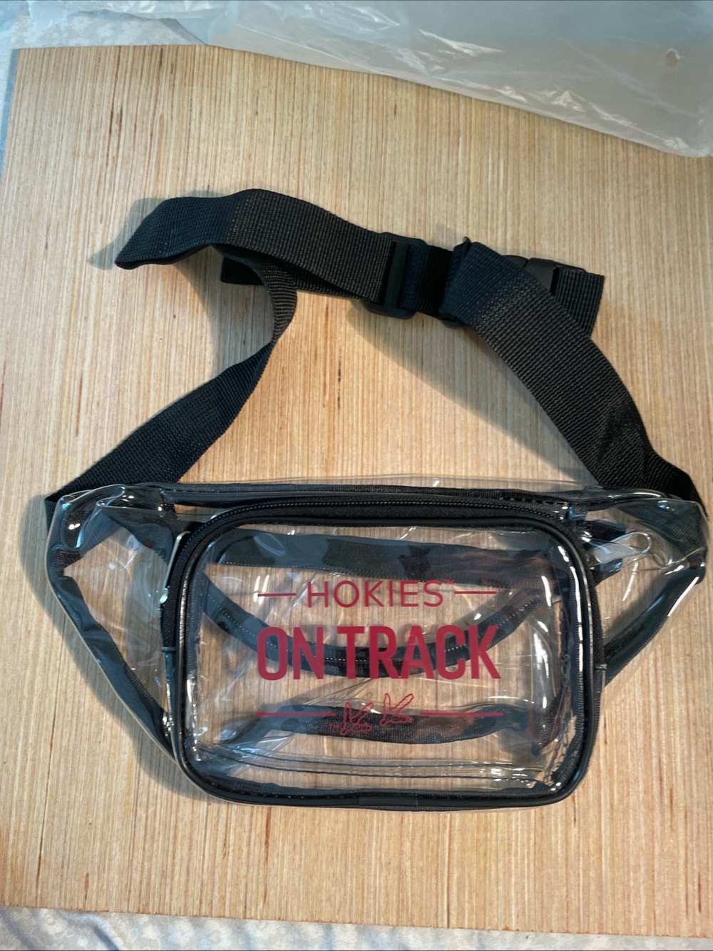 Hokies On Track Clear Waist Bag - Black Trim New in Bag